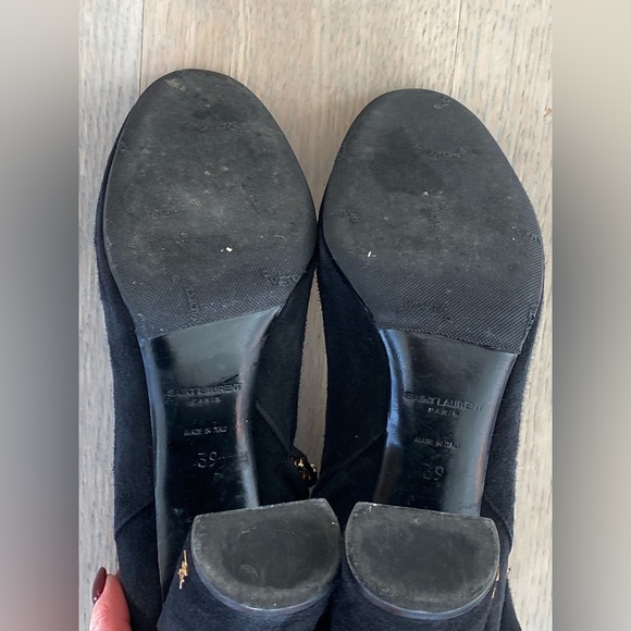 Saint Laurent Lou Black Suede Ankle Boots (70 mm heel) - size 39 - Picture 7 of 11